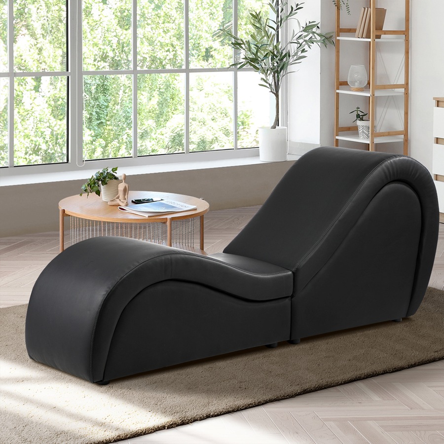 Oikiture Sofa Couch Chair Love Seat Chaise Lounge Couples Yoga Bed Black