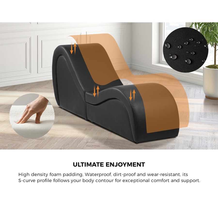 Oikiture Sofa Couch Chair Love Seat Chaise Lounge Couples Yoga Bed Black