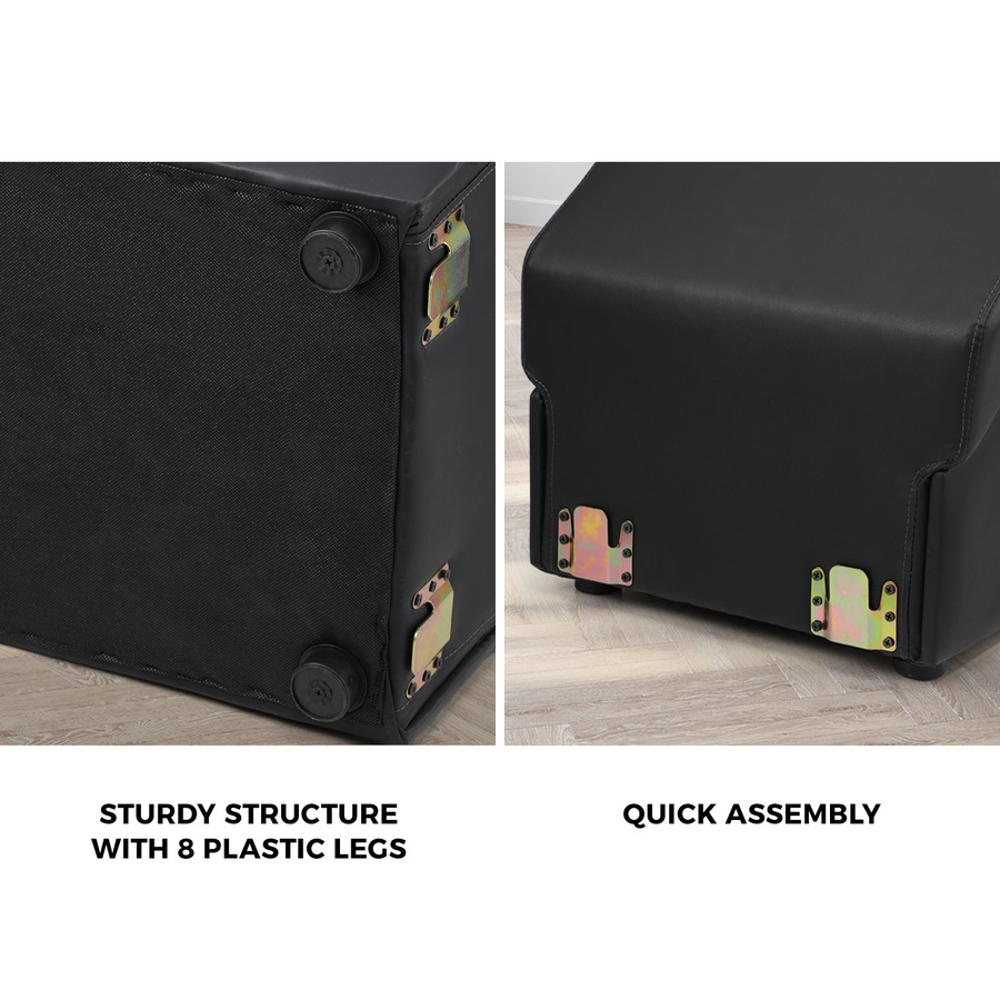 Oikiture Sofa Couch Chair Love Seat Chaise Lounge Couples Yoga Bed Black