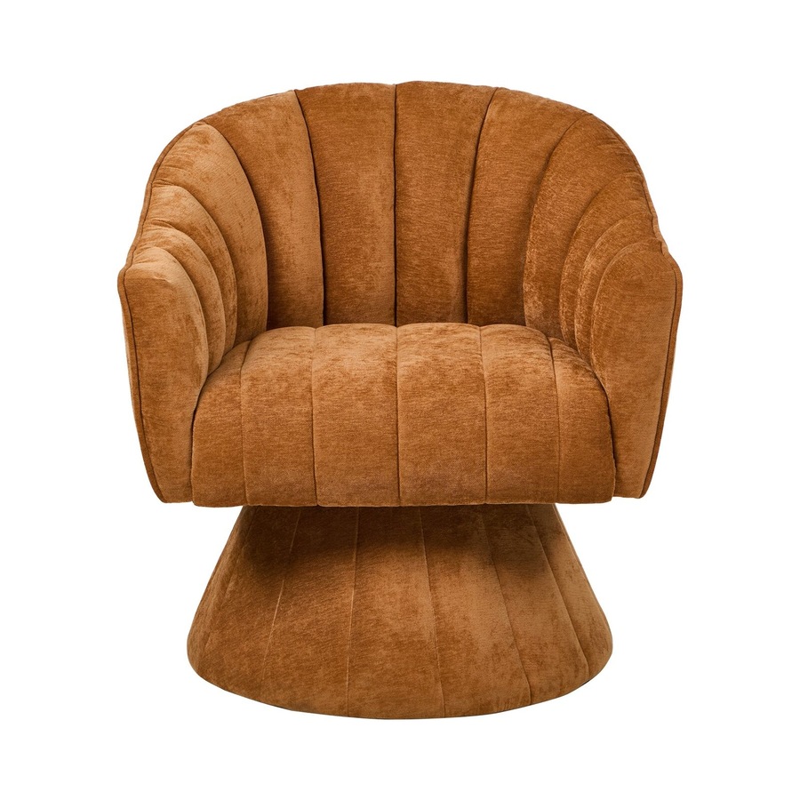 Oikiture Swivel Armchair Linen Fabric Lounge Chair Accent Chair Orange