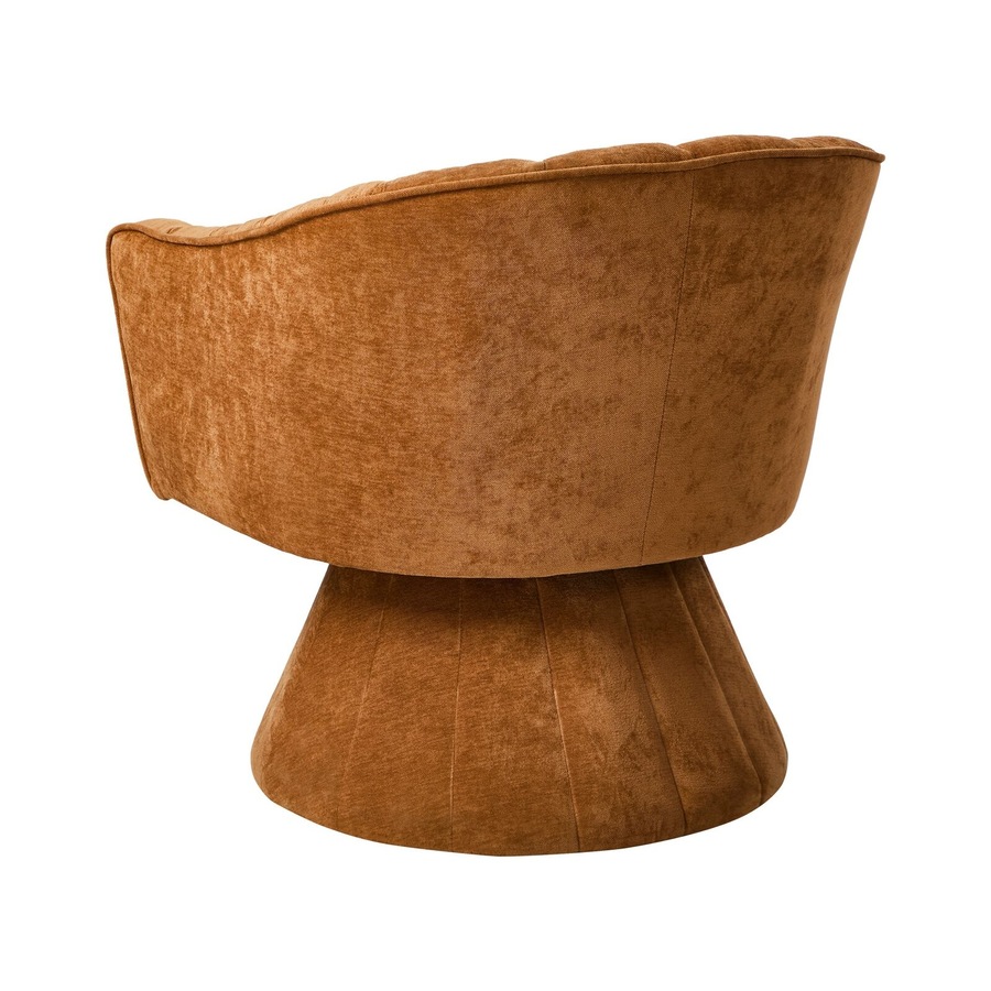 Oikiture Swivel Armchair Linen Fabric Lounge Chair Accent Chair Orange