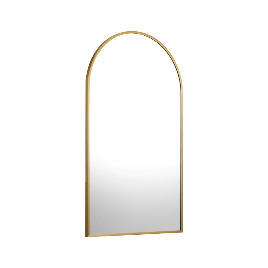 Oikiture Wall Mirrors 86x50cm Arched Makeup Mirror Bedroom Home Decor Gold