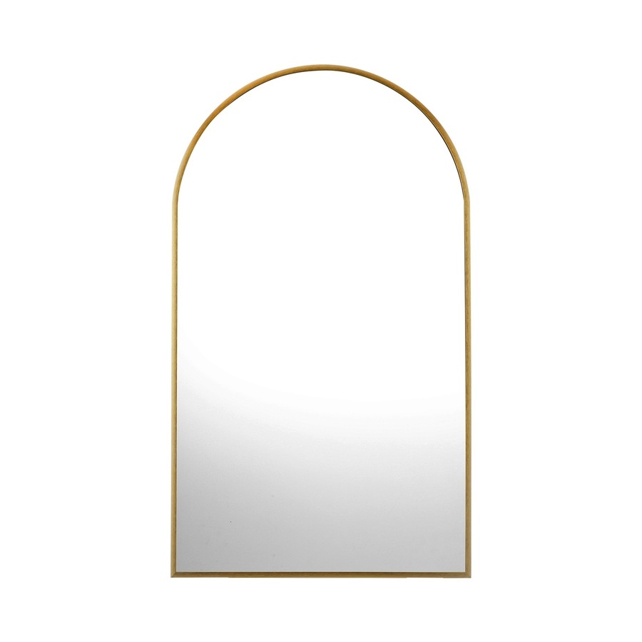 Oikiture Wall Mirrors 86x50cm Arched Makeup Mirror Bedroom Home Decor Gold