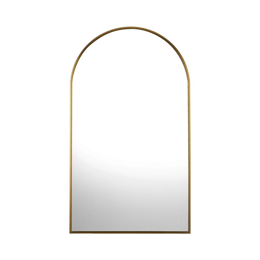 Oikiture Wall Mirrors 86x50cm Arched Makeup Mirror Bedroom Home Decor Gold