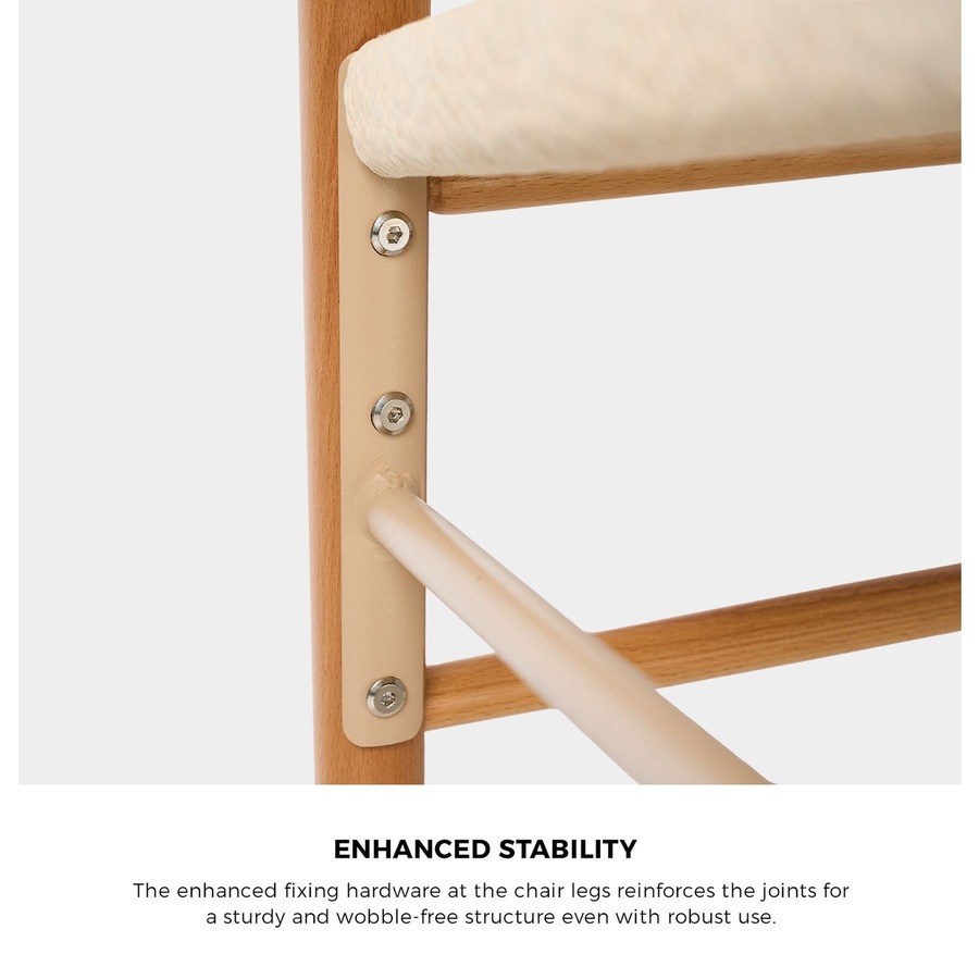 Oikiture Wooden Dining Chair Set of 4 Cafe Lounge Seat Wishbone Hans Wenger Chair