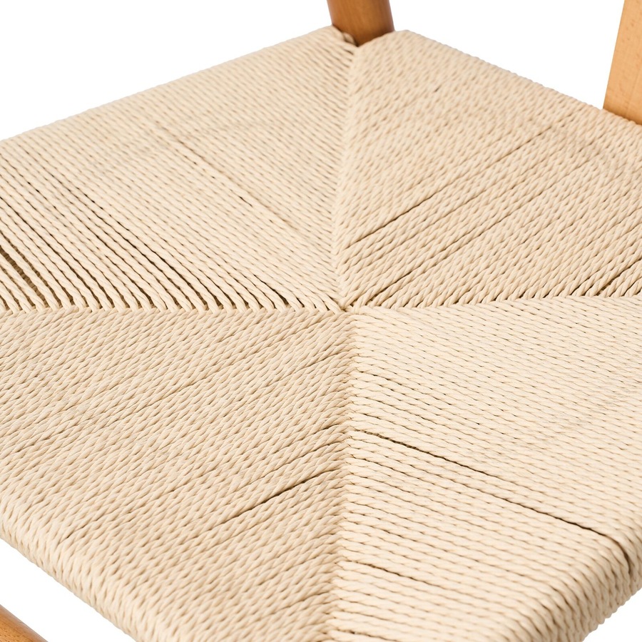 Oikiture Wooden Dining Chair Set of 4 Cafe Lounge Seat Wishbone Hans Wenger Chair