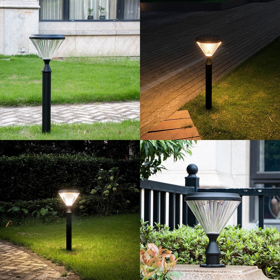 Outway 2x Solar Lawn Light 3-in-1 Garden Pillar Lights Outdoor Waterproof Lamp
