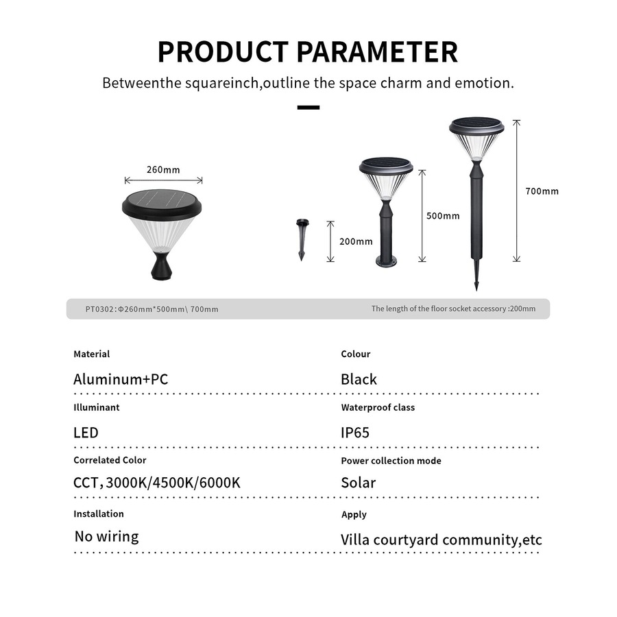 Outway 2x Solar Lawn Light 3-in-1 Garden Pillar Lights Outdoor Waterproof Lamp