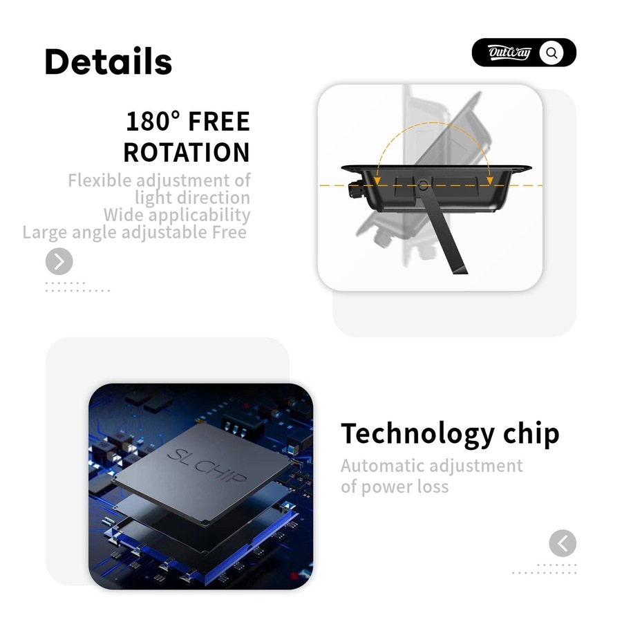 Outway 4x Solar Flood Light LED 50W Motion Sensor Outdoor Garden Security Light