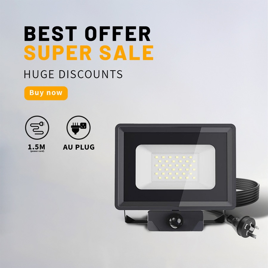 Outway 50W LED Flood Light Waterproof With Sensor Cool White E023ES