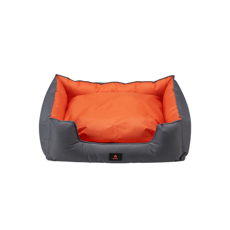 Petzly Orthopedic Dog Bed Pet Calming Sofa Beds Removable Grey&Orange X Large