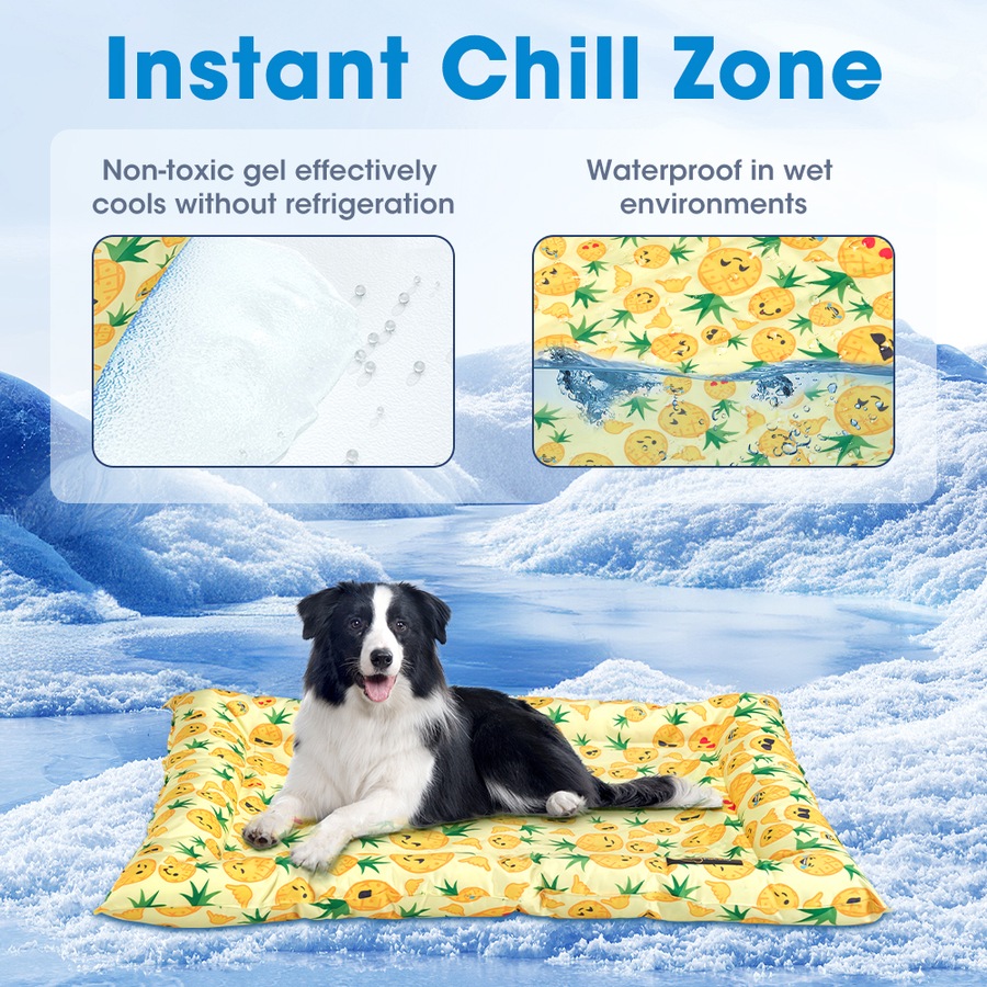 Petzly Pet Cooling Mat Dog Cat Bed Non-Toxic Gel Summer Pad 76x116CM