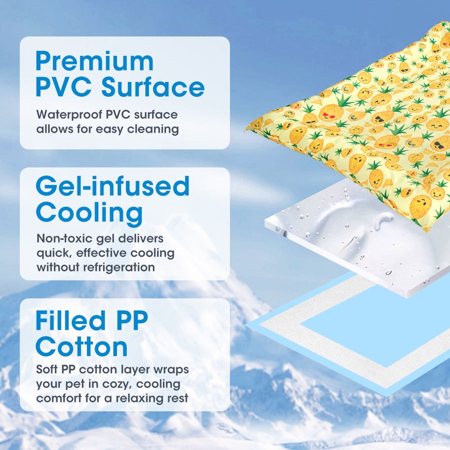 Petzly Pet Cooling Mat Dog Cat Bed Non-Toxic Gel Summer Pad 76x116CM