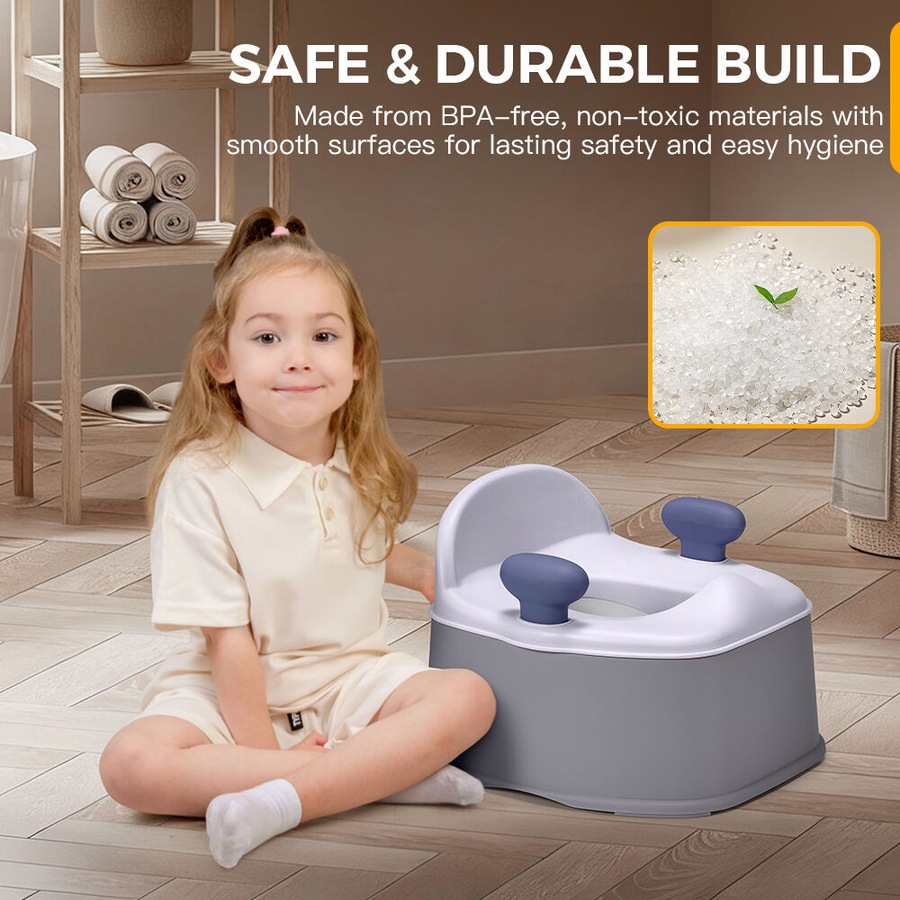 PlayPals 3-in-1 Kids Potty Trainer Seat with Interactive Musical Mat Grey