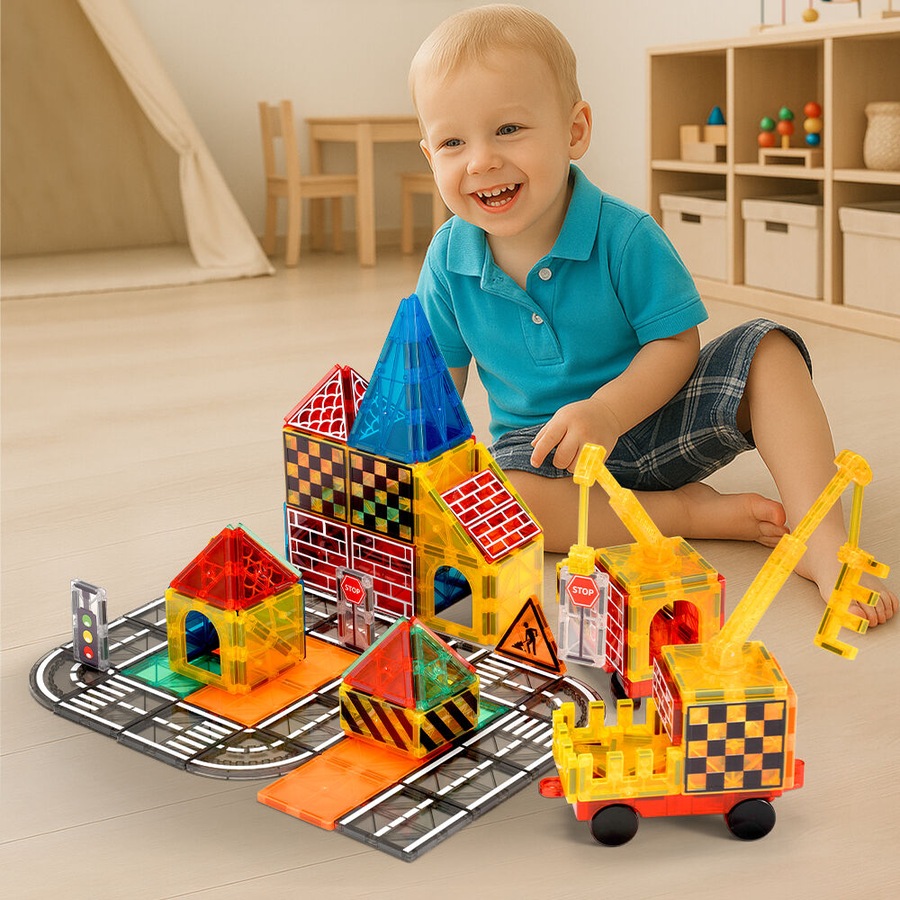 Playpals 60PCS Kids Magnetic Tiles Blocks Building Educational Toys Child Gift