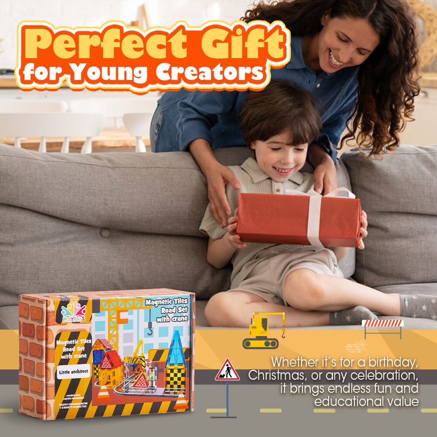 Playpals 60PCS Kids Magnetic Tiles Blocks Building Educational Toys Child Gift