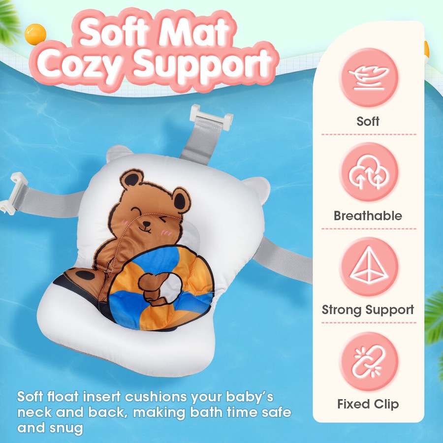 Playpals Collapsible Baby Bathtub with Thermometer Portable Tub Pink