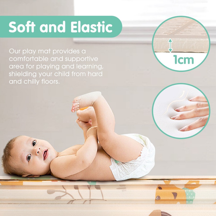 Playpals Kid Play Mat Baby Crawling Double Foldable Pad Non-slip XPE Foam Carpet