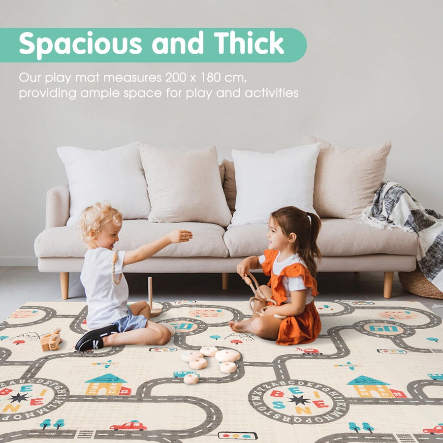 Playpals Kid Play Mat Baby Crawling Double Foldable Pad Non-slip XPE Foam Carpet