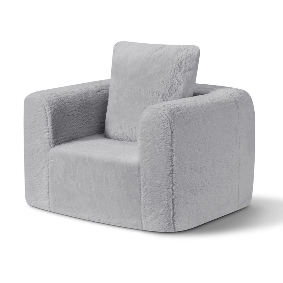 Playpals Kid Sofa Lounge Couch with Pillow High Back Toddler Chair Grey