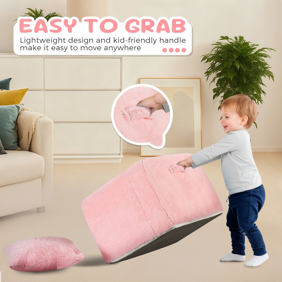 Playpals Kid Sofa Lounge Couch with Pillow High Back Toddler Chair Pink