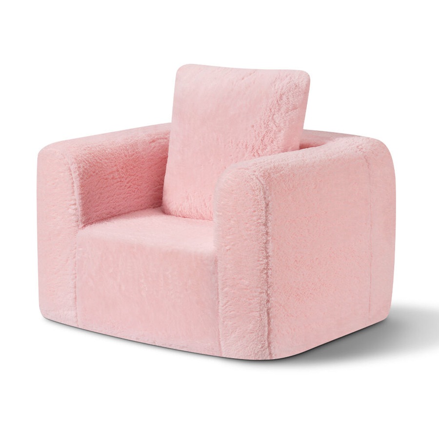 Playpals Kid Sofa Lounge Couch with Pillow High Back Toddler Chair Pink