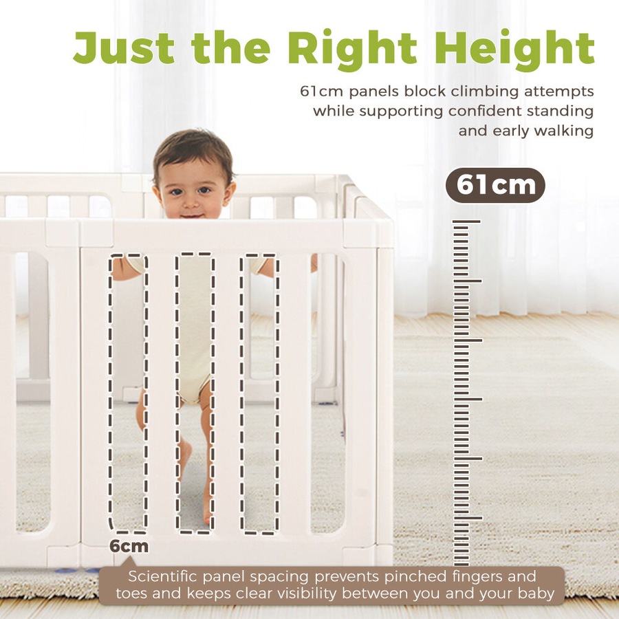 Playpals Kids Playpen 12 Panels Safety Gate with Drawing Whiteboard Play Game