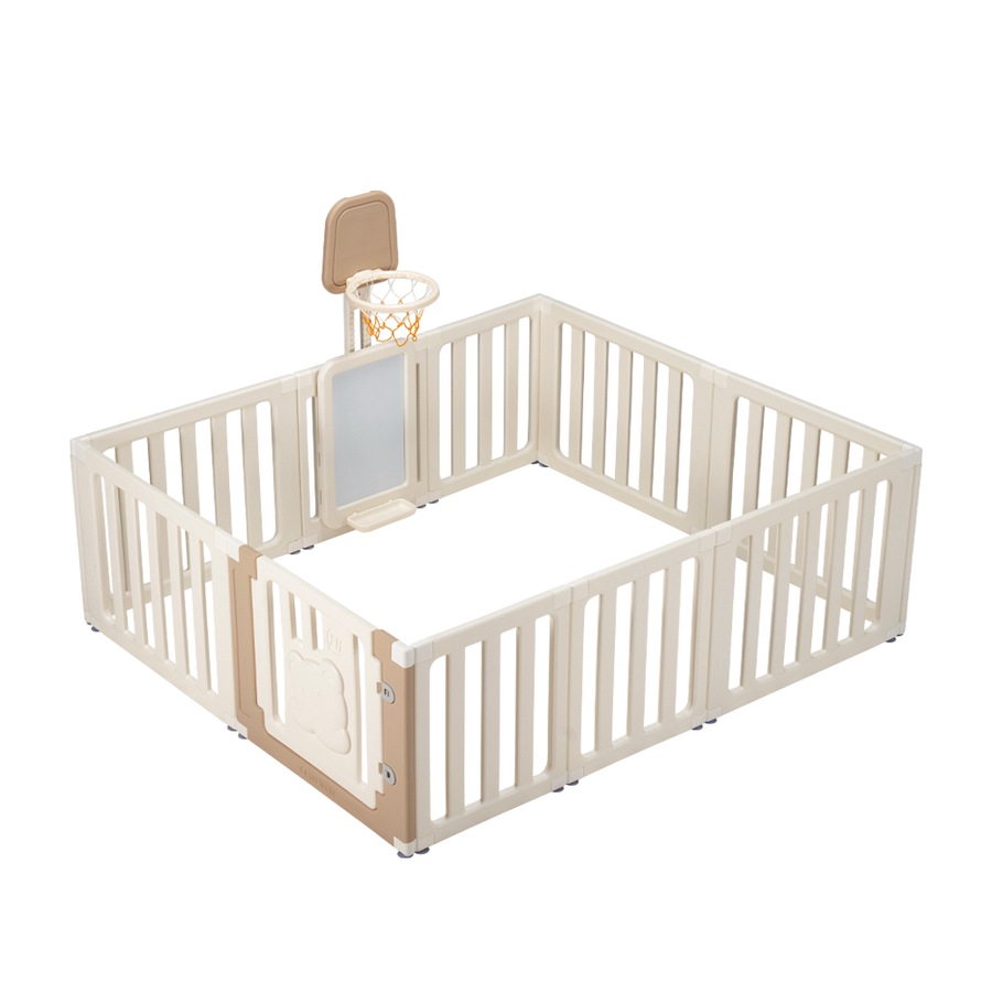 Playpals Kids Playpen 12 Panels Safety Gate with Drawing Whiteboard Play Game