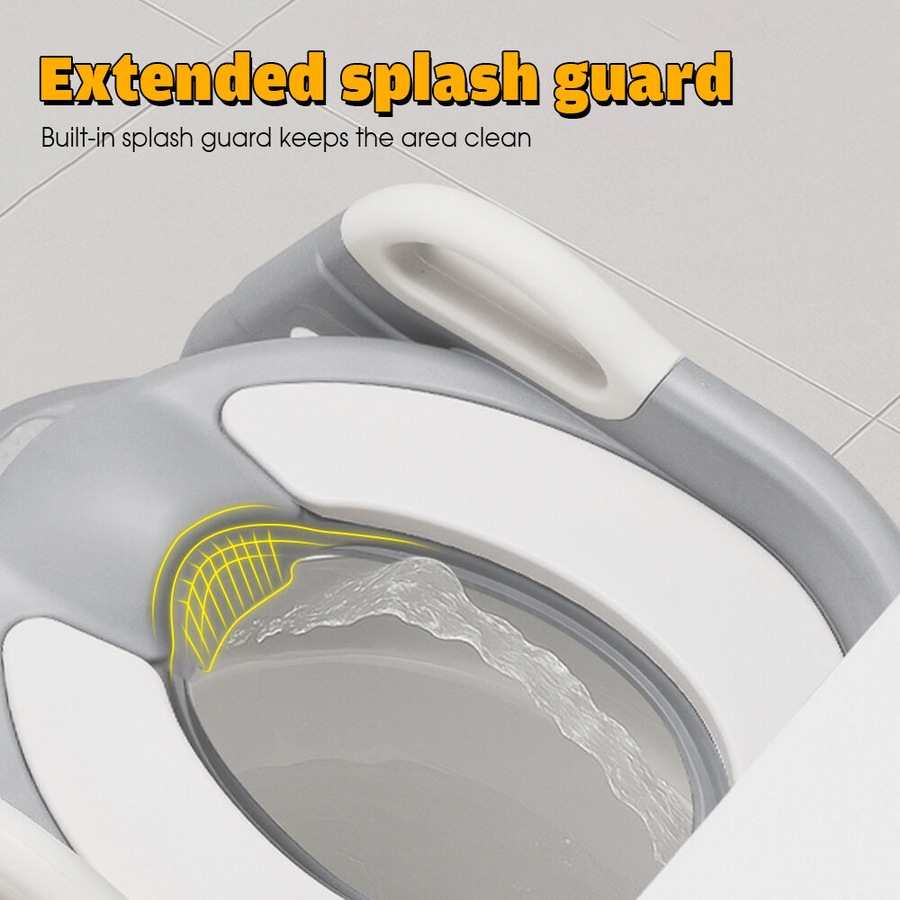 Playpals Potty Trainer Toilet Seat Chair Kids Toddler with Ladder Grey