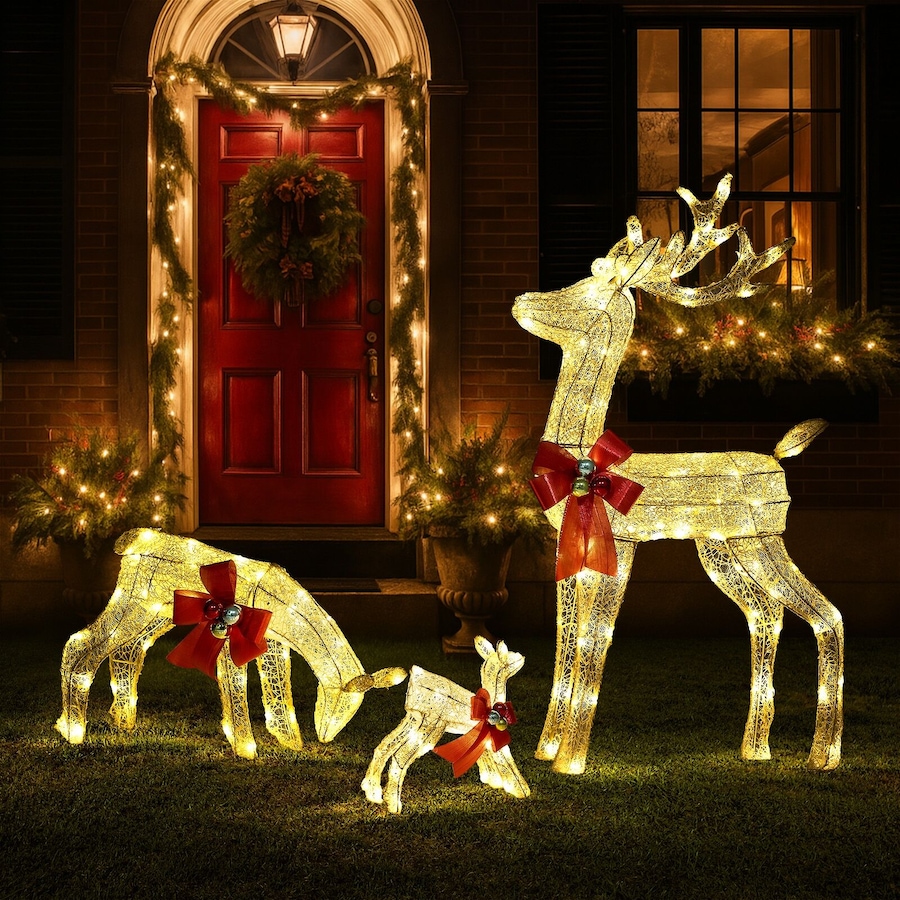 Tinseltown Christmas Lights LED 3PCS Reindeer Family Xmas Decor Indoor Outdoor