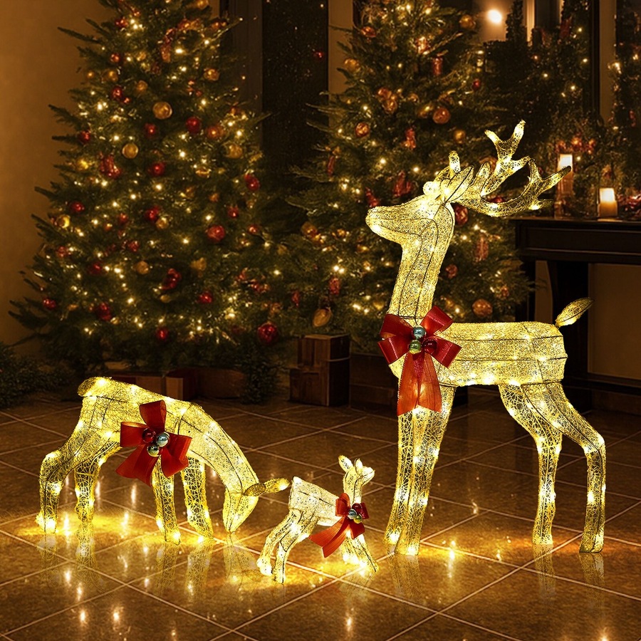 Tinseltown Christmas Lights LED 3PCS Reindeer Family Xmas Decor Indoor Outdoor