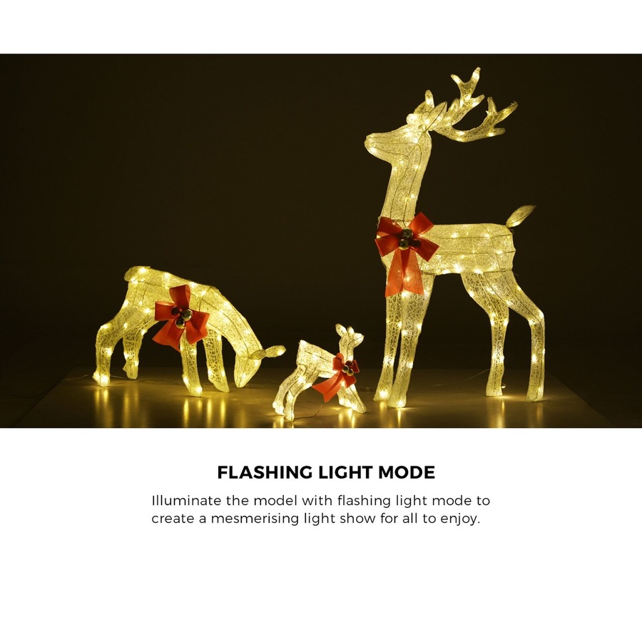 Tinseltown Christmas Lights LED 3PCS Reindeer Family Xmas Decor Indoor Outdoor