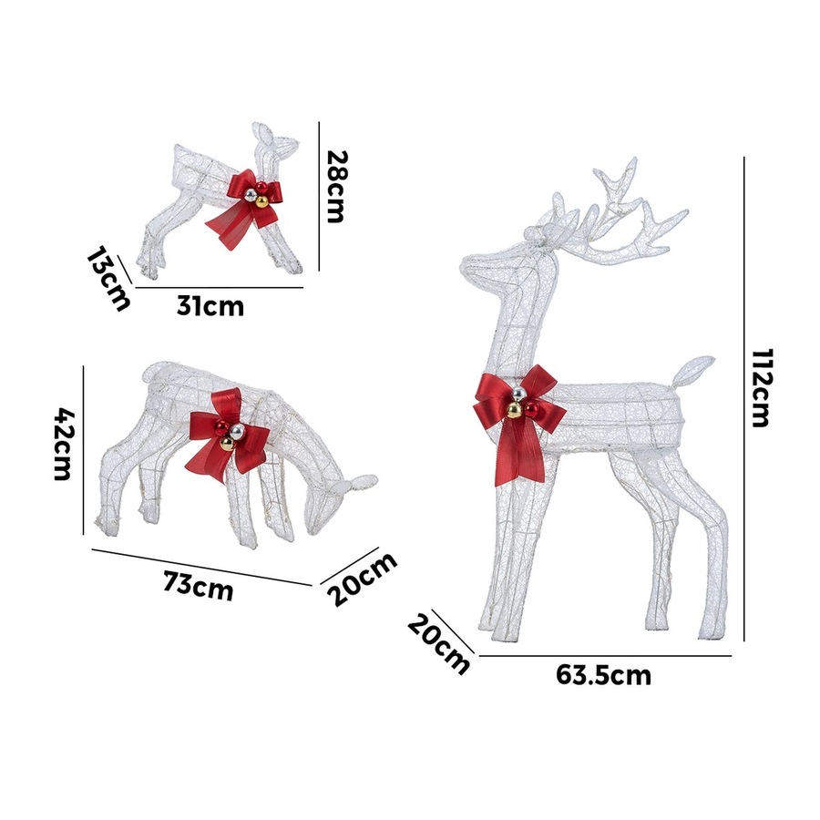 Tinseltown Christmas Lights LED 3PCS Reindeer Family Xmas Decor Indoor Outdoor