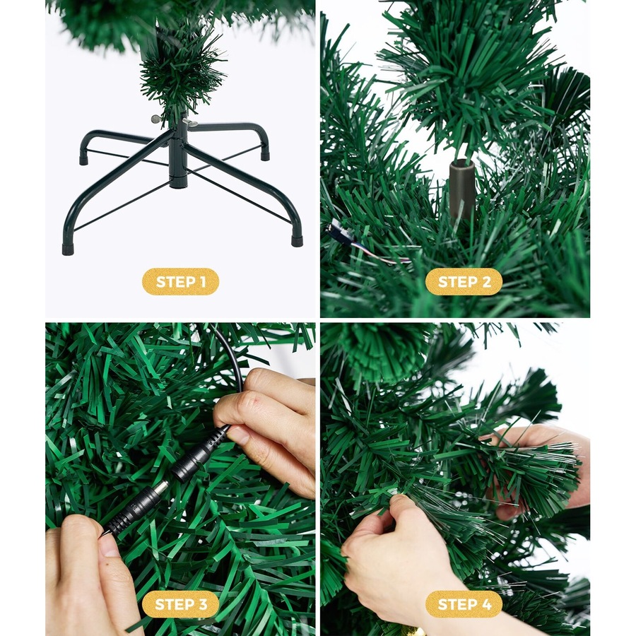 Tinseltown LED Christmas Tree 1.8M 6FT Fibre-optics Xmas Trees with Flash Lights