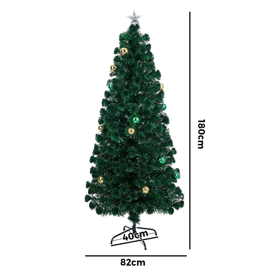Tinseltown LED Christmas Tree 1.8M 6FT Fibre-optics Xmas Trees with Flash Lights