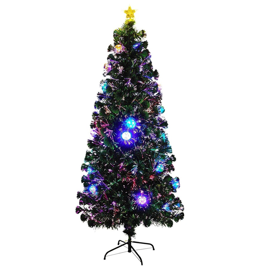 Tinseltown LED Christmas Tree 1.8M 6FT Fibre-optics Xmas Trees with Flash Lights