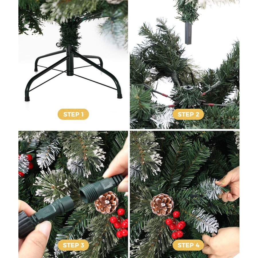 Tinseltown LED Christmas Tree 6FT 1.8M Xmas Trees Decor with Ornaments 950 Tips