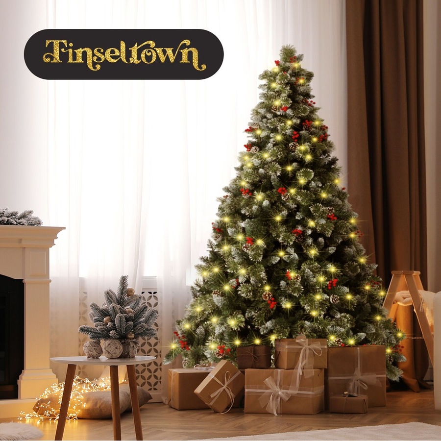 Tinseltown LED Christmas Tree 6FT 1.8M Xmas Trees Decor with Ornaments 950 Tips
