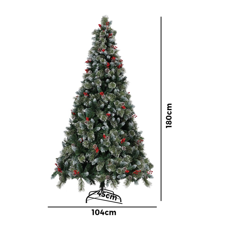 Tinseltown LED Christmas Tree 6FT 1.8M Xmas Trees Decor with Ornaments 950 Tips