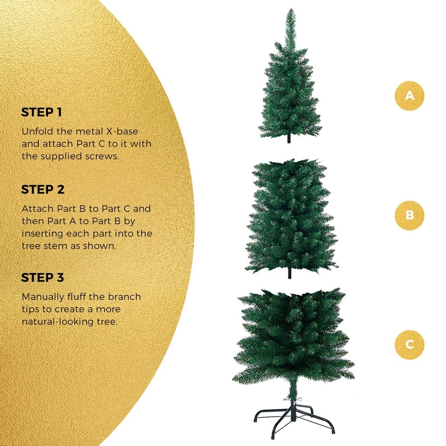 Tinseltown Slim Christmas Tree 1.8M 6FT Xmas Trees Decoration Green