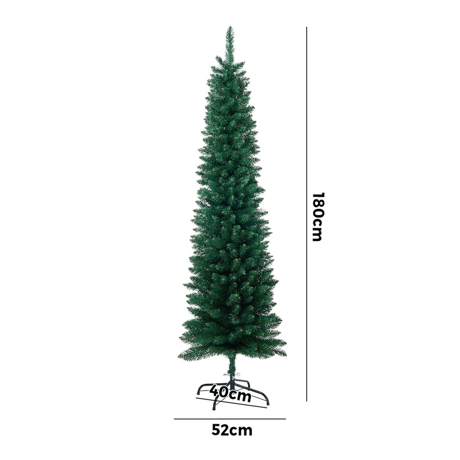 Tinseltown Slim Christmas Tree 1.8M 6FT Xmas Trees Decoration Green