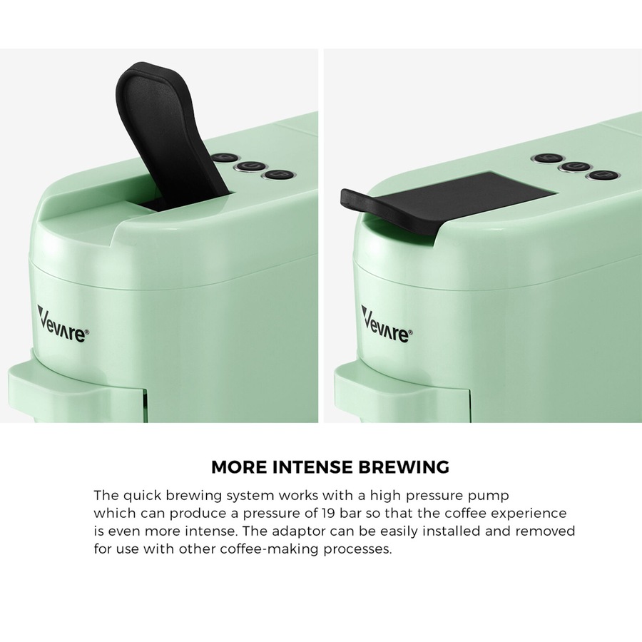 Vevare Capsule Coffee Machine 19 Bars 3 in 1 Espresso Nespresso/Dolce-Gusto Maker Mint
