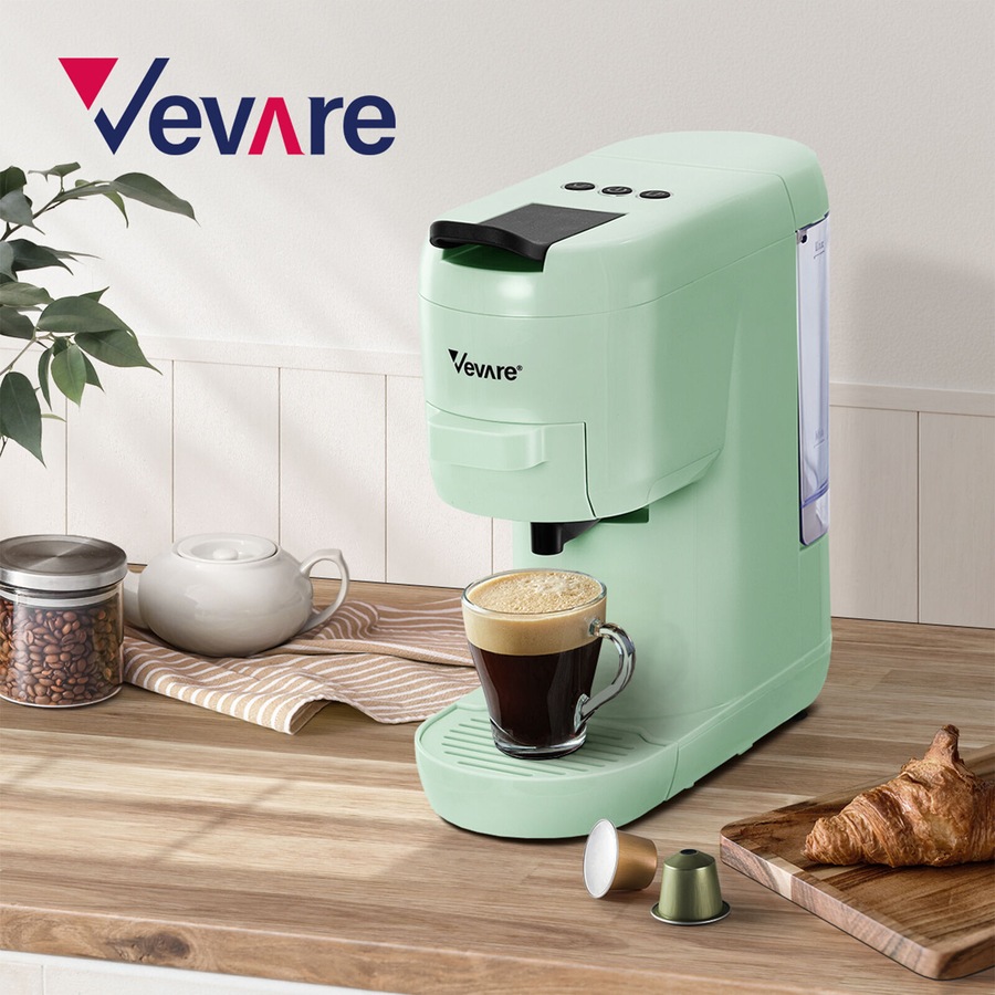 Vevare Capsule Coffee Machine 19 Bars 3 in 1 Espresso Nespresso/Dolce-Gusto Maker Mint