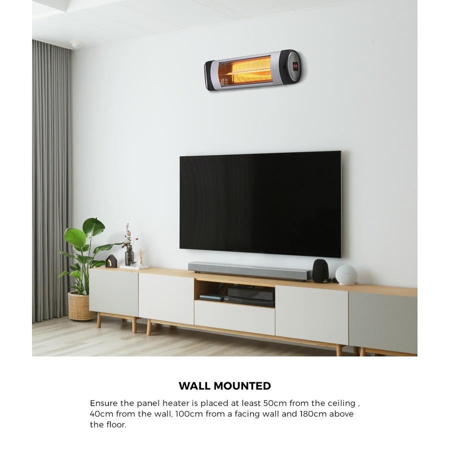 Vevare 1500W Electric Strip Infrared Heater Radiant Patio Space Heaters Remote