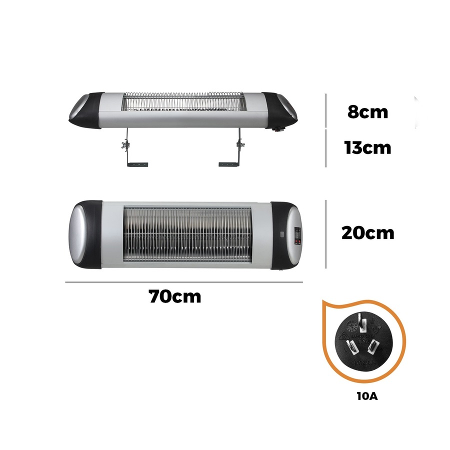 Vevare 1500W Electric Strip Infrared Heater Radiant Patio Space Heaters Remote