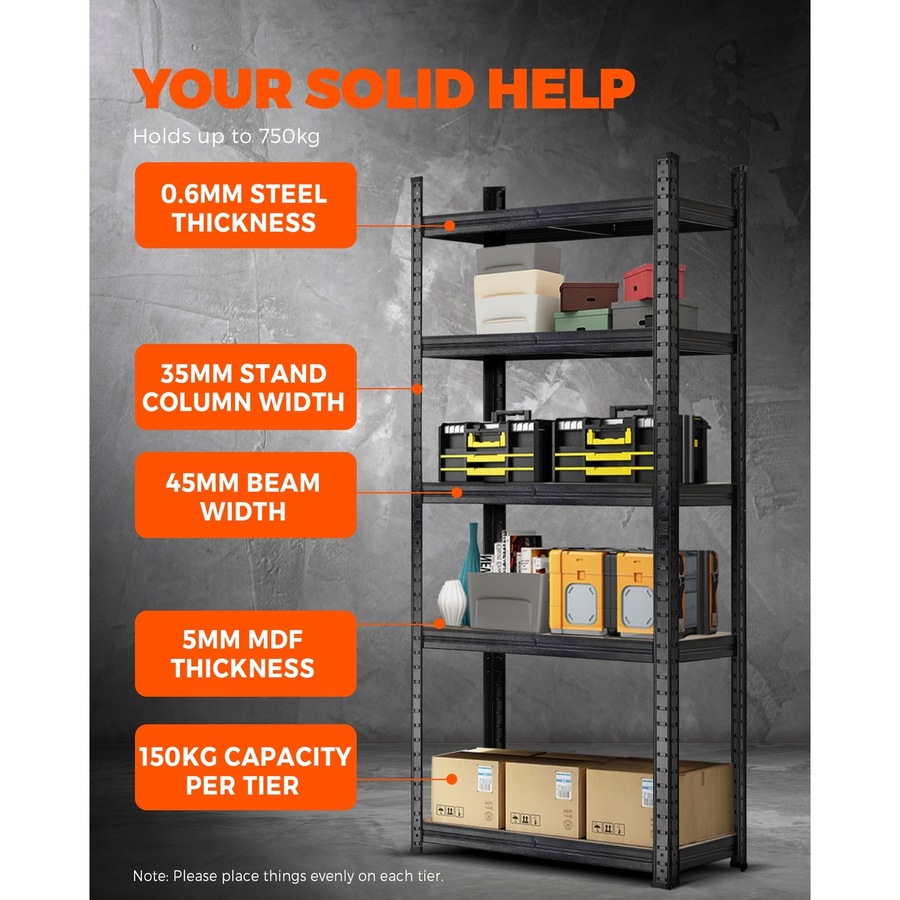 Buy Sharptoo Garage Shelving 1.5m Shelves Warehouse Storage Rack Steel ...