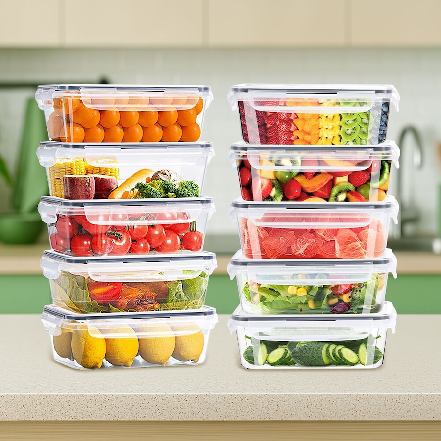 ZUNI 10 PCs Food Storage Containers BPA-Free Leak Proof with Labels Pen Lids