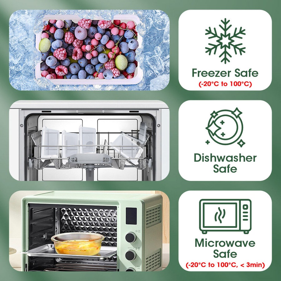 ZUNI 10 PCs Food Storage Containers BPA-Free Leak Proof with Labels Pen Lids