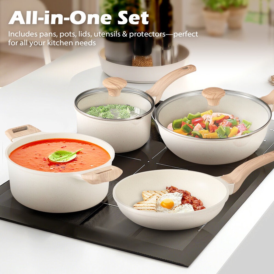 ZUNI 13PCS Cookware Pots & Pans Set Nonstick Granite Coating Cooking Utensil