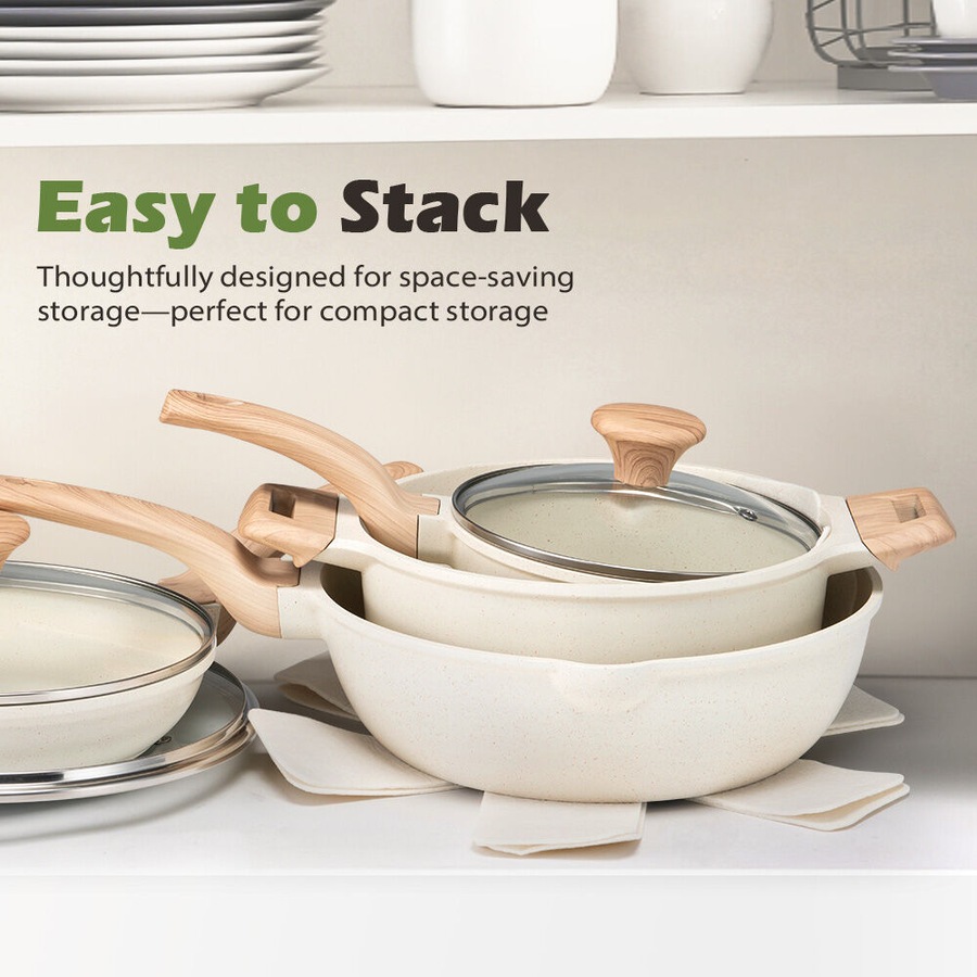ZUNI 13PCS Cookware Pots & Pans Set Nonstick Granite Coating Cooking Utensil